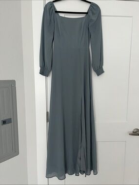 Baltic Born Elegant Slate Green Long Sleeve Maxi Dress small